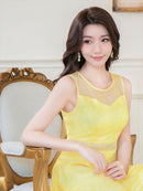 E32083/総レース/ノースリーブ/ワンピース