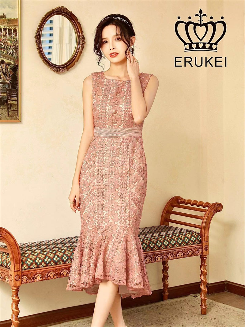 [ミディアムドレス]ERUKEI | E32101/ワンピース/パーティ/結婚式/二次会/ナイトドレス/キャバドレス/ドレス