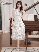 ERUKEI/L1208/ワンピース/パーティ/結婚式/二次会/ナイトドレス/キャバドレス/ミディアムドレス/ドット柄