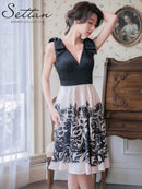 花柄プリント/Vネック/ノースリーブ/Aライン/ワンピース/S22158