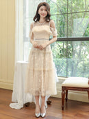 ERUKEI |S2511/ワンピース/パーティ/結婚式/二次会/オープンショルダー