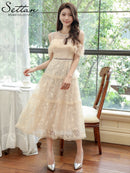 ERUKEI |S2511/ワンピース/パーティ/結婚式/二次会/オープンショルダー