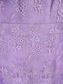 SETTAN/ブラウン/パープル/レース/長袖/Aライン/ミディアムドレス/ワンピース/大きいサイズあり/S2563