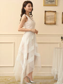 ERUKEI /S31125/ワンピース/パーティ/結婚式/二次会/レース/チュール