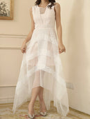 ERUKEI /S31125/ワンピース/パーティ/結婚式/二次会/レース/チュール