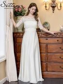 ERUKEI/S33113/ワンピース/ロングドレス/イブニングドレス/パーティー/クラブ/クルーズ船/ドレスコード/演奏会/半袖ロングドレス/Aライン