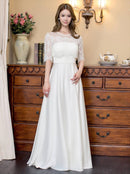 ERUKEI/S33113/ワンピース/ロングドレス/イブニングドレス/パーティー/クラブ/クルーズ船/ドレスコード/演奏会/半袖ロングドレス/Aライン