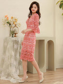 ERUKEI/S33122/カラードレス/刺繡ドレス/ワンピース/ドレス/ミディアム/総レース