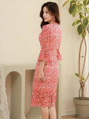 ERUKEI/S33122/カラードレス/刺繡ドレス/ワンピース/ドレス/ミディアム/総レース