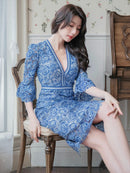 ERUKEI/S33122/カラードレス/刺繡ドレス/ワンピース/ドレス/ミディアム/総レース