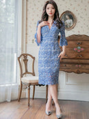 ERUKEI/S33122/カラードレス/刺繡ドレス/ワンピース/ドレス/ミディアム/総レース