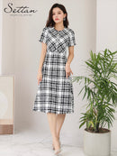 ERUKEI/S33126/ナイトドレス/ワンピース/ドレス/ミディアムドレス/ツイード