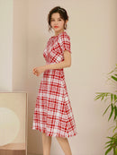 ERUKEI/S33126/ナイトドレス/ワンピース/ドレス/ミディアムドレス/ツイード