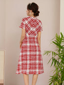 ERUKEI/S33126/ナイトドレス/ワンピース/ドレス/ミディアムドレス/ツイード