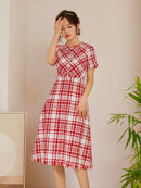 ERUKEI/S33126/ナイトドレス/ワンピース/ドレス/ミディアムドレス/ツイード