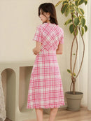 ERUKEI/S33126/ナイトドレス/ワンピース/ドレス/ミディアムドレス/ツイード