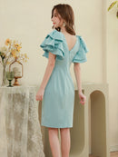 ERUKEI/S33360/パーティドレス/ワンピース/ワンカラー/ドレス/ミディアム/結婚式/二次会/同窓会