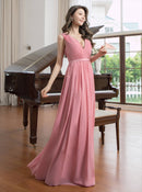 ERUKEI/S35305/ワンピース/ロングドレス/演奏会/ワンカラー/Vネック/ドレスコード/クルーズ船/パーティー/イブニングドレス