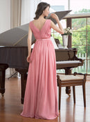 ERUKEI/S35305/ワンピース/ロングドレス/演奏会/ワンカラー/Vネック/ドレスコード/クルーズ船/パーティー/イブニングドレス