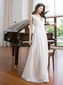 ERUKEI/S35305/ワンピース/ロングドレス/演奏会/ワンカラー/Vネック/ドレスコード/クルーズ船/パーティー/イブニングドレス