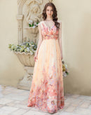 ERUKEI/S35901/エルケイ/ドレス/ロングドレス/イブニングドレス/ノースリーブ/Aライン/Vネック/ハイウエスト/エレガント/演奏会/パーティー