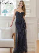 ERUKEI/S36103/エルケイ/ワンピース/チュールレース/ベアトップ/ビスチェ/ハート/スリット/マーメイド/ロングドレス