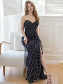 ERUKEI/S36103/エルケイ/ワンピース/チュールレース/ベアトップ/ビスチェ/ハート/スリット/マーメイド/ロングドレス