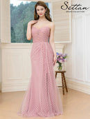 ERUKEI/S36103/エルケイ/ワンピース/チュールレース/ベアトップ/ビスチェ/ハート/スリット/マーメイド/ロングドレス