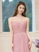 ERUKEI/S36103/エルケイ/ワンピース/チュールレース/ベアトップ/ビスチェ/ハート/スリット/マーメイド/ロングドレス