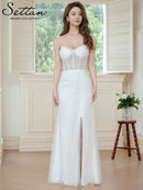 ERUKEI/S36103/エルケイ/ワンピース/チュールレース/ベアトップ/ビスチェ/ハート/スリット/マーメイド/ロングドレス