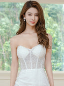 ERUKEI/S36103/エルケイ/ワンピース/チュールレース/ベアトップ/ビスチェ/ハート/スリット/マーメイド/ロングドレス