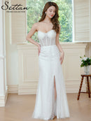 ERUKEI/S36103/エルケイ/ワンピース/チュールレース/ベアトップ/ビスチェ/ハート/スリット/マーメイド/ロングドレス