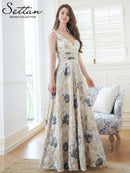 ERUKEI/S36503/エルケイ/ロングドレス/ノースリーブ/Vネック/花柄/フレア/フラワー/Aライン