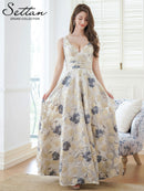 ERUKEI/S36503/エルケイ/ロングドレス/ノースリーブ/Vネック/花柄/フレア/フラワー/Aライン