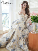 ERUKEI/S36503/エルケイ/ロングドレス/ノースリーブ/Vネック/花柄/フレア/フラワー/Aライン