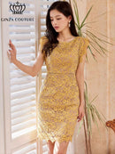 ERUKEI/C31431/エルケイ/レース/袖あり/タイトワンピース/パーティドレス/総レース