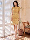 ERUKEI/C31431/エルケイ/レース/袖あり/タイトワンピース/パーティドレス/総レース