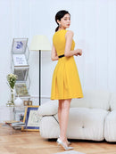 ERUKEI/C32112/ワンピース/パーティ/結婚式/二次会/ミニドレス/ノースリーブ/カラードレス