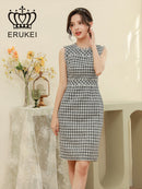 ERUKEI/E1369/タイトワンピース/パーティ/結婚式/二次会/ナイトドレス/ツイード/ミニドレス