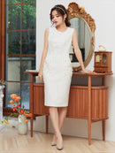 ERUKEI/E1512/ワンピース/パーティ/結婚式/二次会/ミディアムドレス/キャバドレス/ピンストライプ/ポケット付き