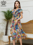 ERUKEI|E2525/ワンピース/パーティ/結婚式/二次会/キャバドレス/Aライン/フリル