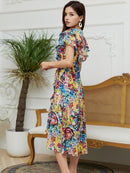 ERUKEI|E2525/ワンピース/パーティ/結婚式/二次会/キャバドレス/Aライン/フリル