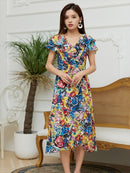 ERUKEI|E2525/ワンピース/パーティ/結婚式/二次会/キャバドレス/Aライン/フリル