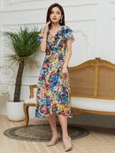 ERUKEI|E2525/ワンピース/パーティ/結婚式/二次会/キャバドレス/Aライン/フリル