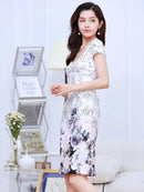 E32023/タイトライン/ミニドレスワンピース/花柄