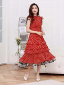 ERUKEI/L1208/ワンピース/パーティ/結婚式/二次会/ナイトドレス/キャバドレス/ミディアムドレス/ドット柄