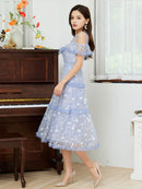 ERUKEI |S2511/ワンピース/パーティ/結婚式/二次会/オープンショルダー