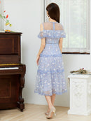 ERUKEI |S2511/ワンピース/パーティ/結婚式/二次会/オープンショルダー