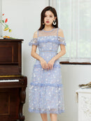 ERUKEI |S2511/ワンピース/パーティ/結婚式/二次会/オープンショルダー