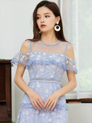 ERUKEI |S2511/ワンピース/パーティ/結婚式/二次会/オープンショルダー